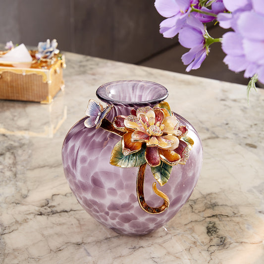 مزهرية مطلية بالذهب على شكل سديم الجمشت