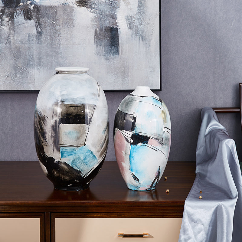 Monochrome Geometry Ceramic Vase