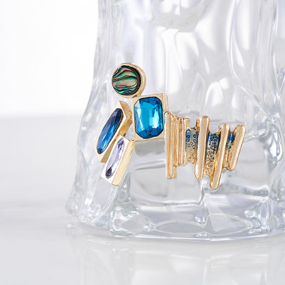 مزهرية طائر مغرد مزينة ببلورات متجمدة وجواهر