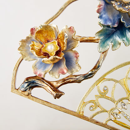 مروحة مرصعة بالجواهر الإمبراطورية "همس الأزهار"