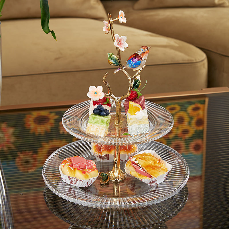 حامل الطيور المغردة الذهبية متعدد الطبقات