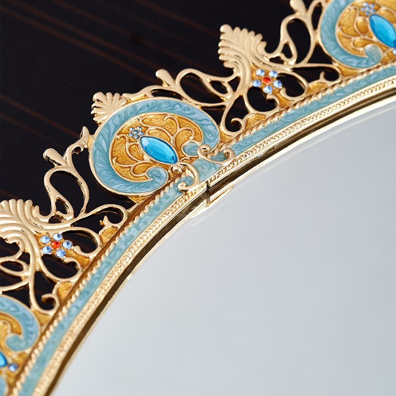 Azure Lace Mirrored Tray