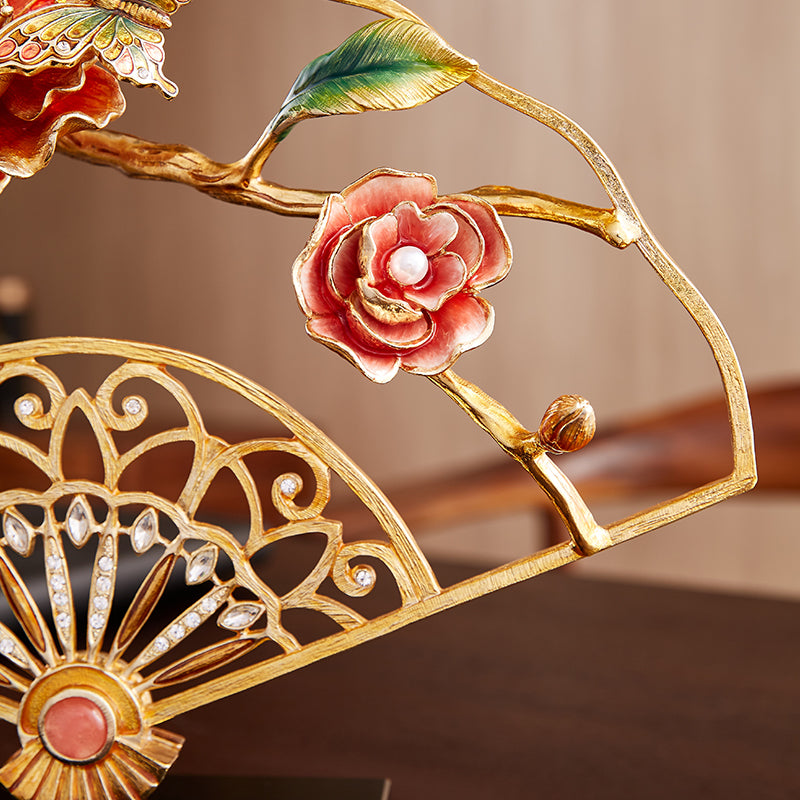 Imperial Golden Filigree "Royal Blossom" Fan