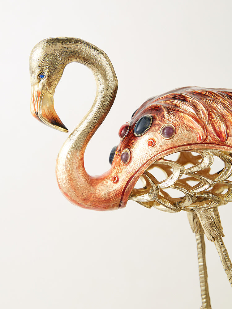 Imperial Flamingo Elegance Gilded Pair