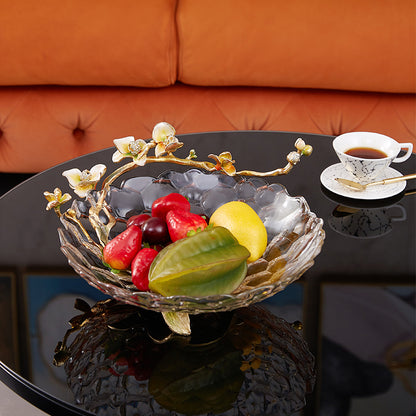 Dewdrop Petals Gilded Crystal Bowl