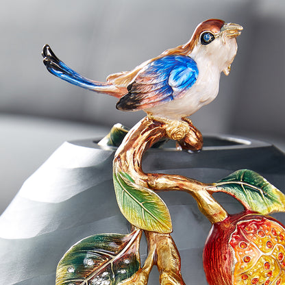 Charcoal Frost "Golden Pomegranate" Artisan Vase