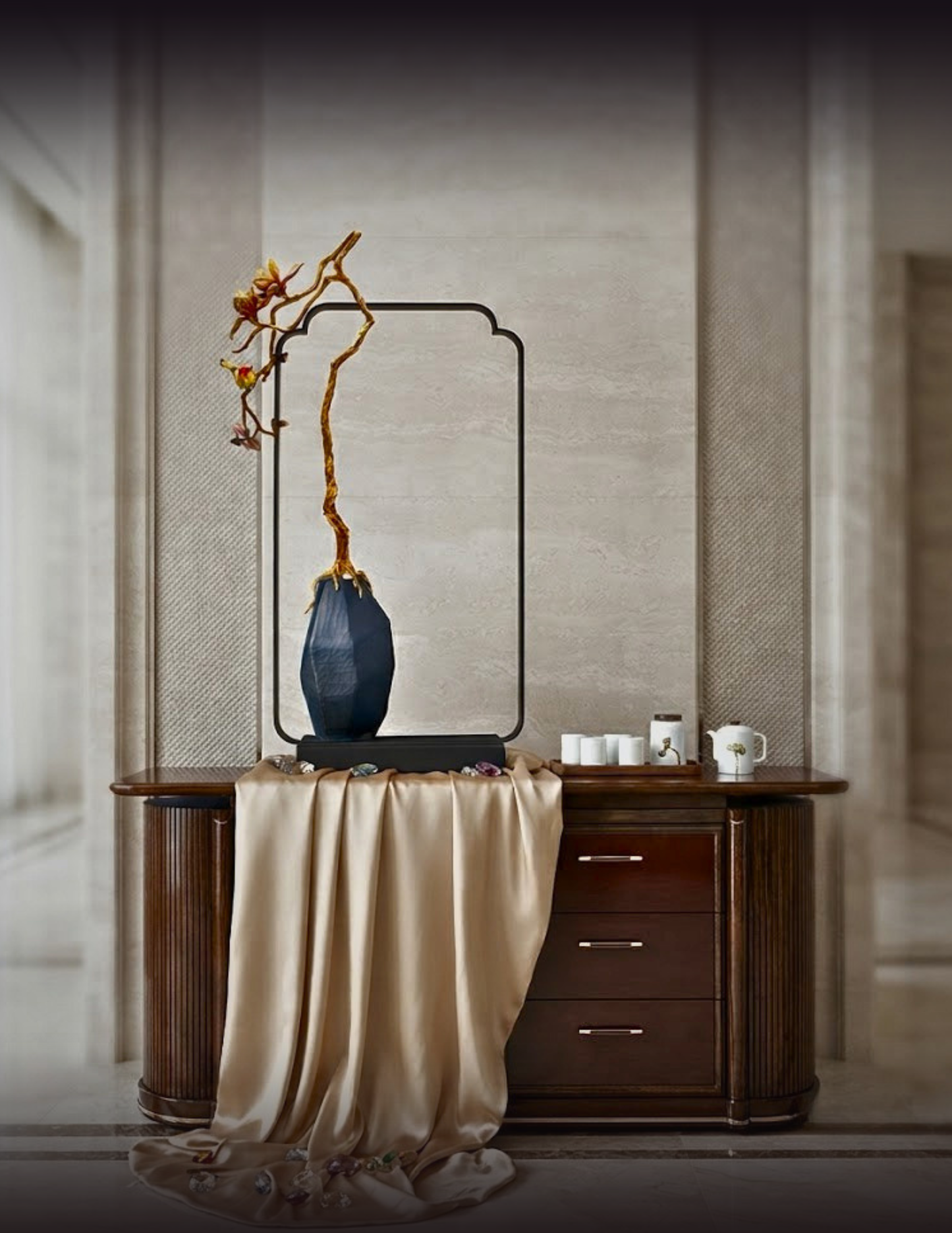 Zen Harmony Framed Songbird Sculpture