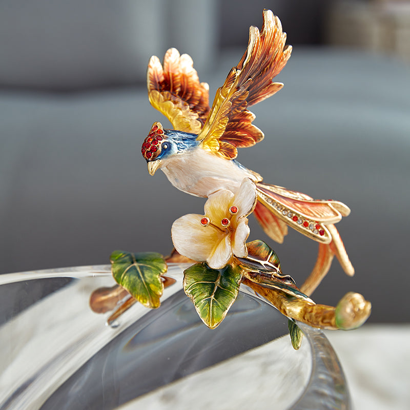 Crystalline Spiral & Orchid Songbird Vase