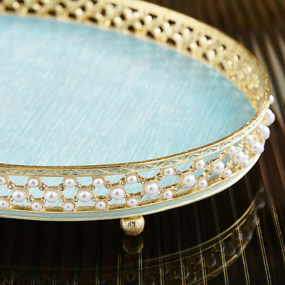 Azure Pearl Filigree Tray