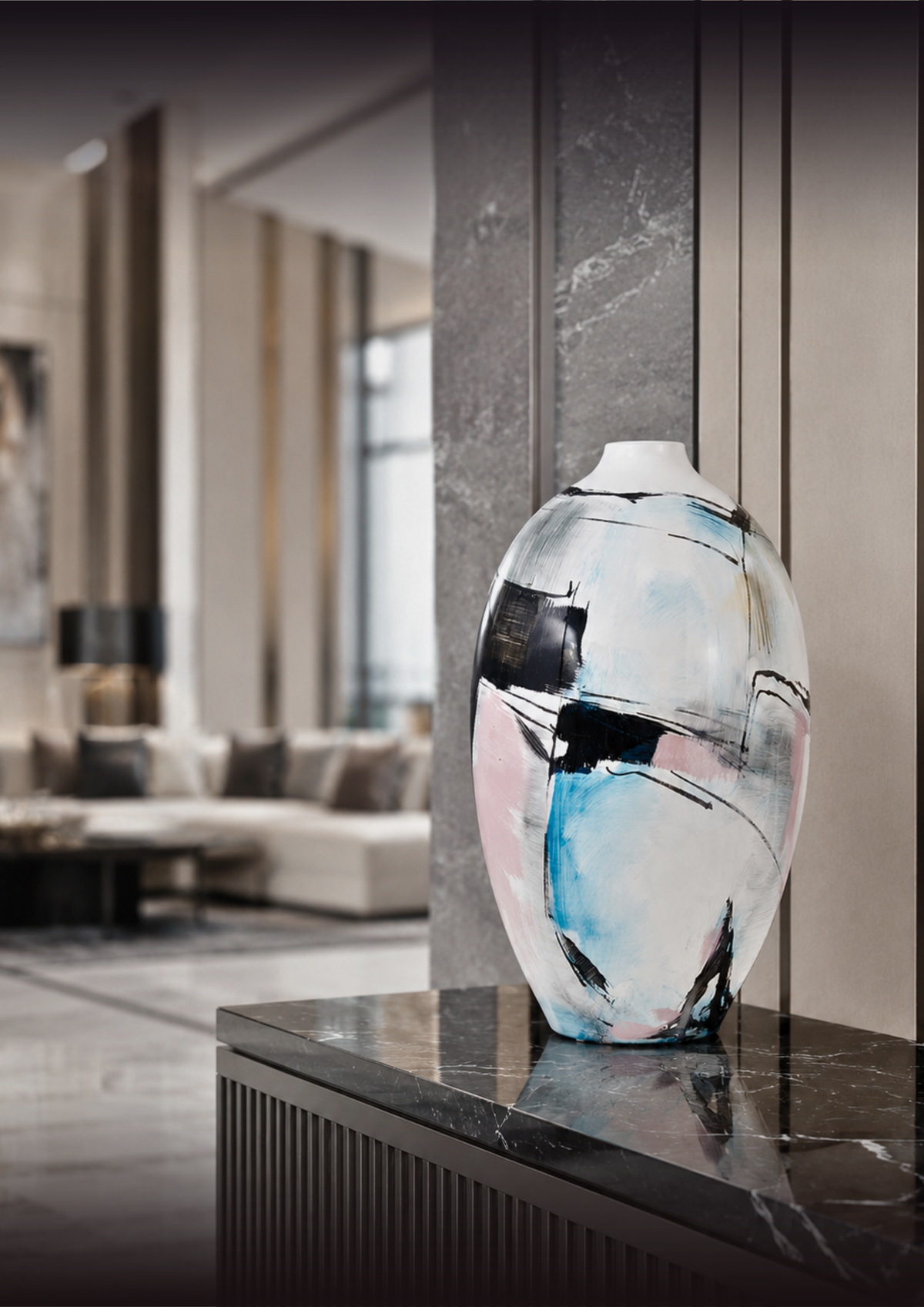 Abstract Horizon Ceramic Vase