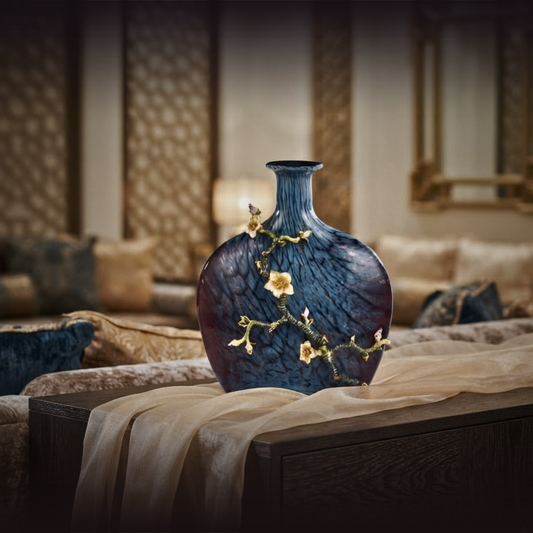 Celestial Azure Gilded Vase