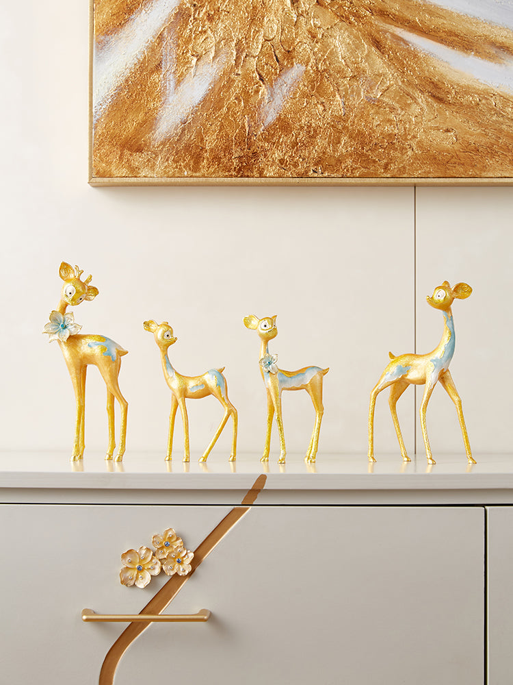 Enchanted Gilded Fawn Family