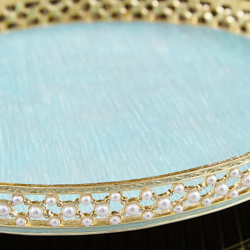 Azure Pearl Filigree Tray