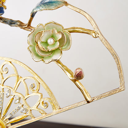 مروحة مرصعة بالجواهر الإمبراطورية "همس الأزهار"