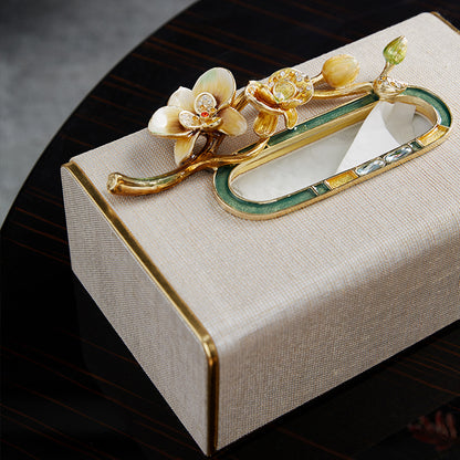 Champagne Orchid Linen Tissue Box