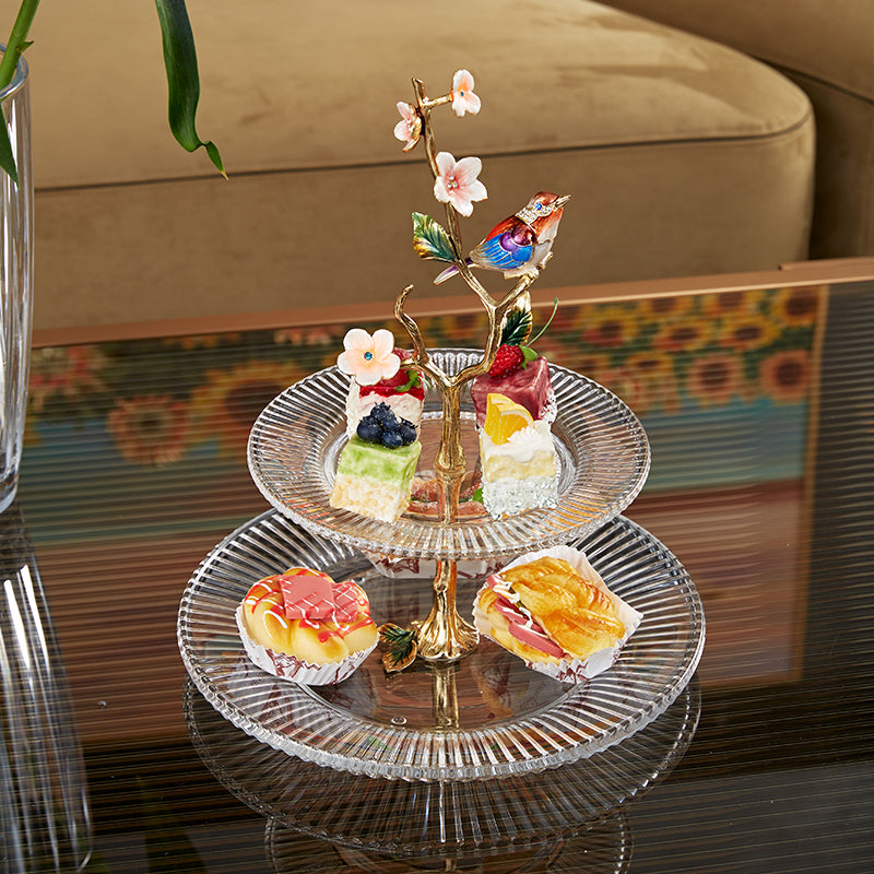 حامل الطيور المغردة الذهبية متعدد الطبقات