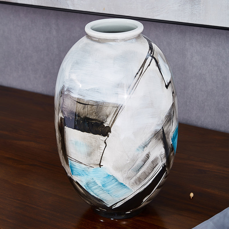 Monochrome Geometry Ceramic Vase