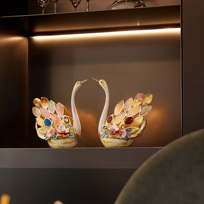 Eternal Grace Jeweled Swan Duo