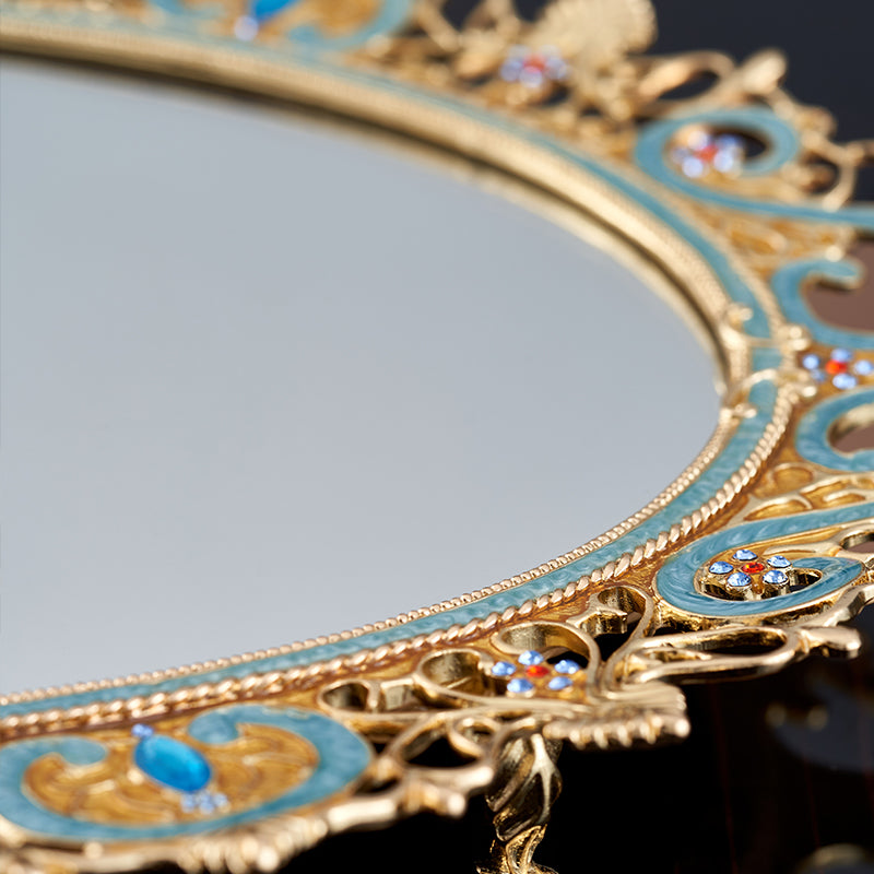 Azure Lace Mirrored Tray