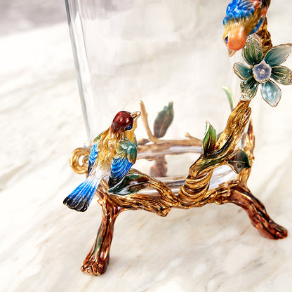 Crystalline Spiral & Orchid Songbird Vase