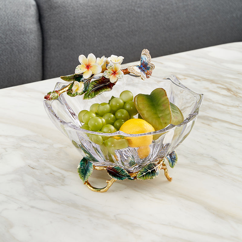 Spring Blossom Gilded Crystal Bowl