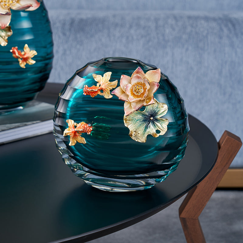 Teal Serenity Lotus Sphere