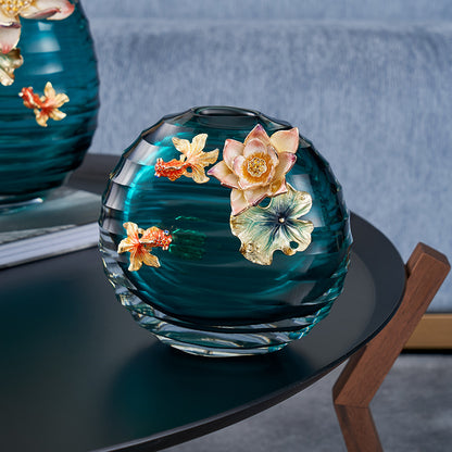 Teal Serenity Lotus Sphere