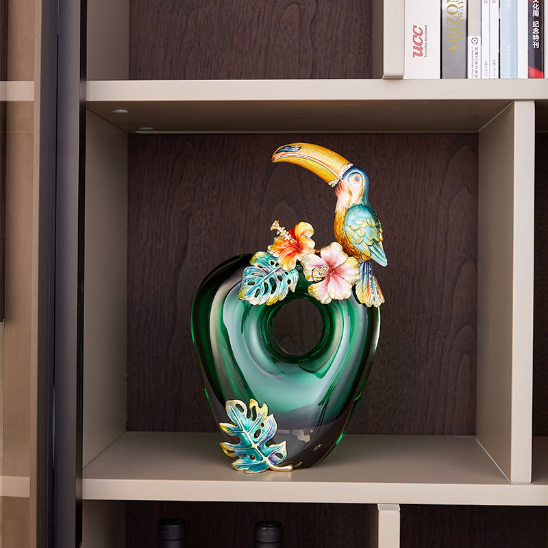 مزهرية توكان استوائية زمردية