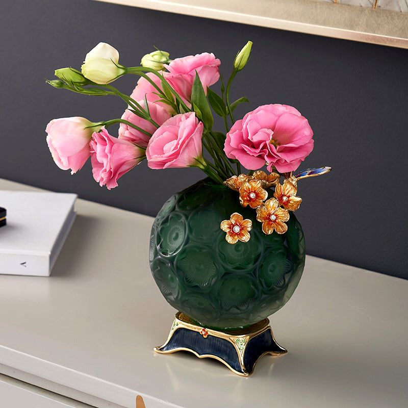 مزهرية كروية من إميرالد فروست "مرج مرصع بالجواهر"