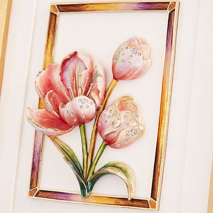 إطار ملكي بلون زهرة التوليب المتوردة