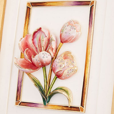 إطار ملكي بلون زهرة التوليب المتوردة