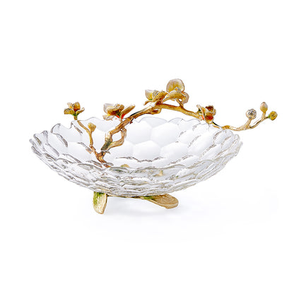 Dewdrop Petals Gilded Crystal Bowl