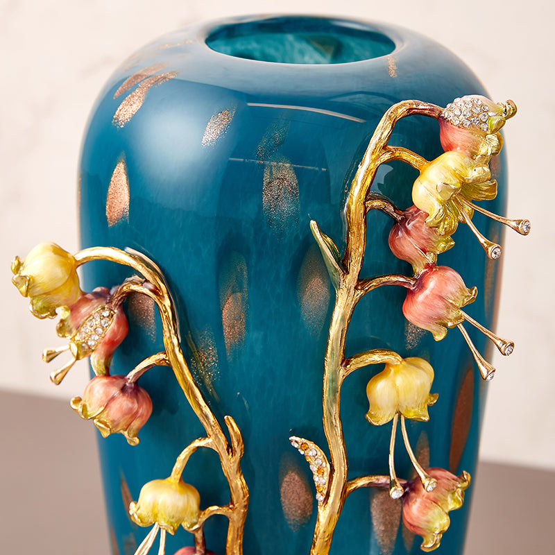 Azure Bloom "Spring Garland" Artisan Vase