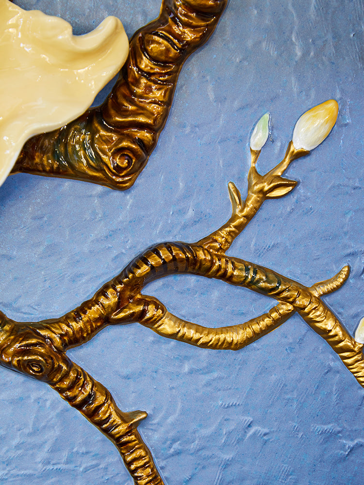 Gilded "Golden Bloom" 3D Relief Wall Art