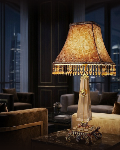 Baroque Silk Beaded Table Lamp