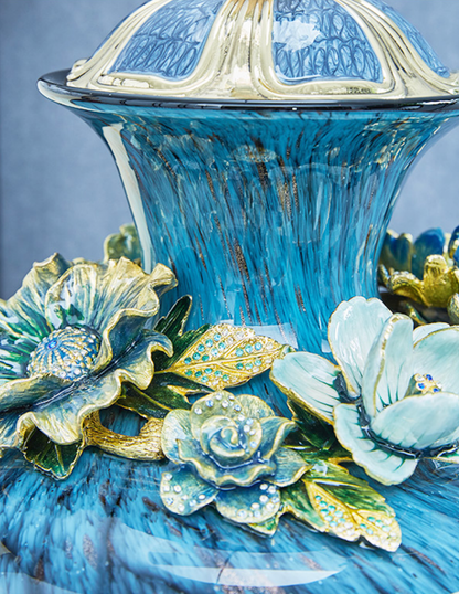 Azure Bloom Imperial Crackle Lamp