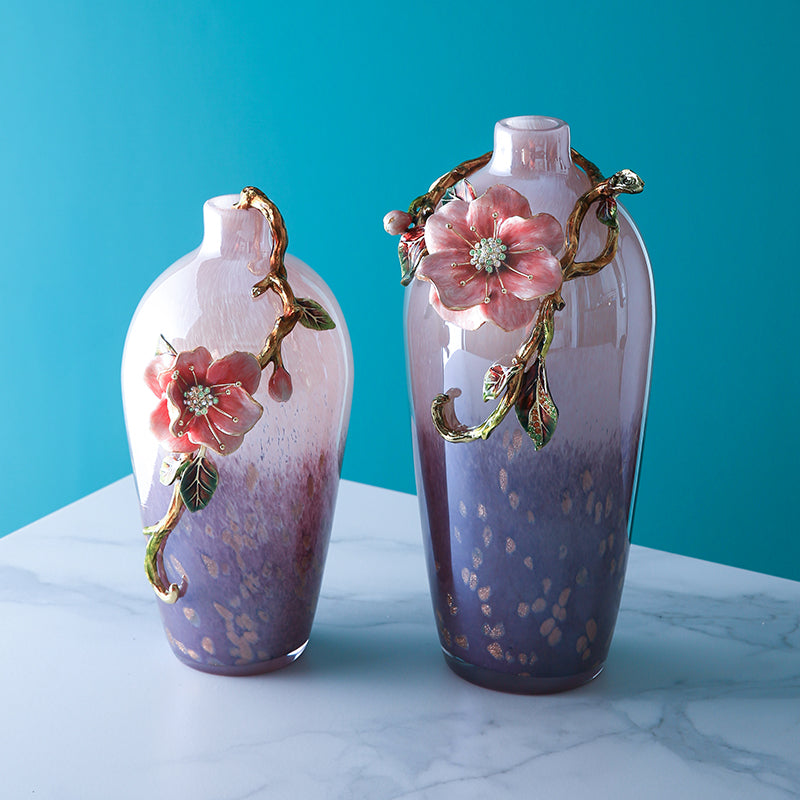 مزهرية زجاجية من زهرة الشفق