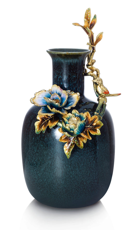 Emerald Orchid Ceramic Vase