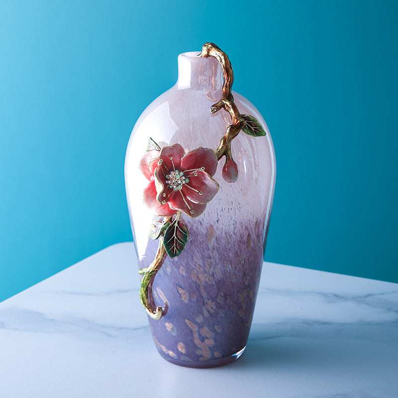 مزهرية زجاجية من زهرة الشفق