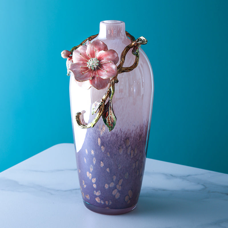 مزهرية زجاجية من زهرة الشفق