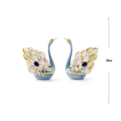 Celestial Blue Jeweled Swan