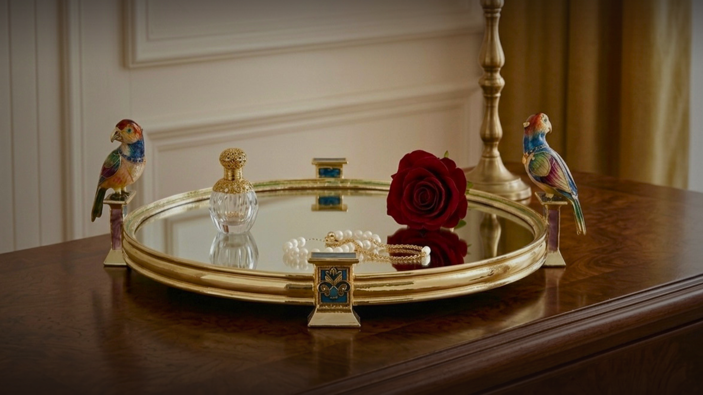 Sapphire Perch Mirrored Tray