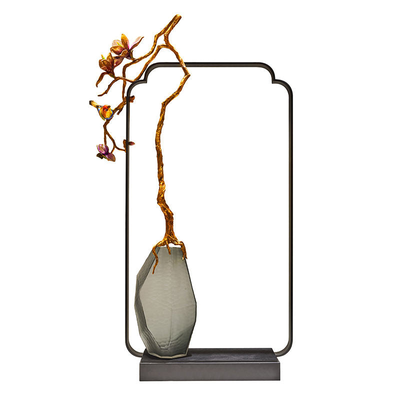 Zen Harmony Framed Songbird Sculpture