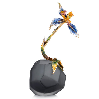 Midnight Bloom Faceted Vase