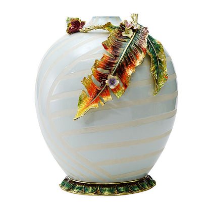 The "Pluma" Grand Enamel Leaf Vase