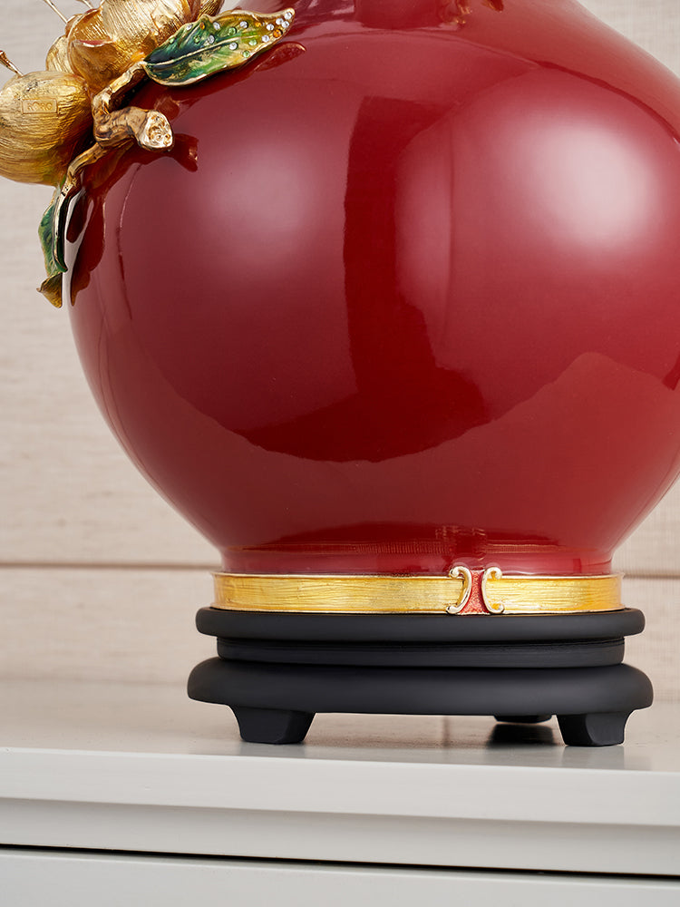 Imperial Crimson "Golden Narcissus" Grand Vase