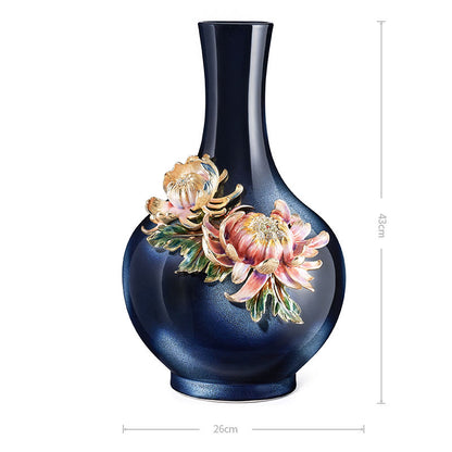 The "Celestial" Bloom Enamel Vase