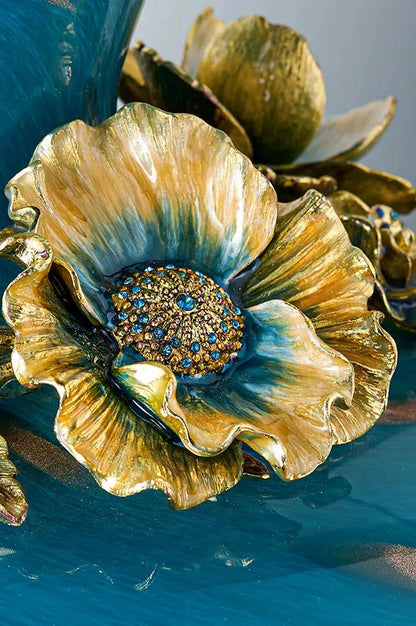 Turquoise Majesty Glass Vase