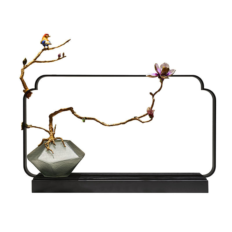 Zen Harmony Framed Songbird Sculpture
