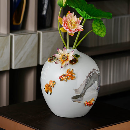 The "Misty Mountain" Ink Wash & Enamel Vase